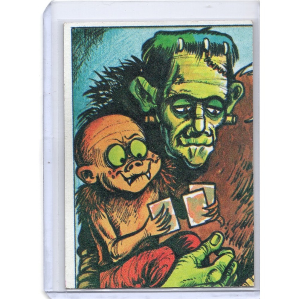 1974 Topps Monster Initials Puzzle Sticker Card - Top Left